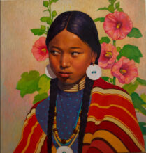 Maiden with Hollyhocks – #21